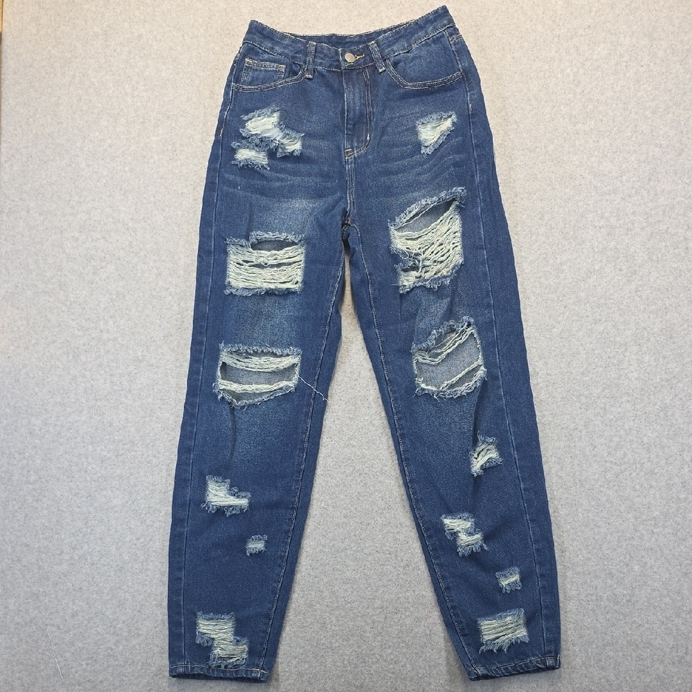 SHEIN Distressed Skinny Jeans Dark Wash Stretch Size XS